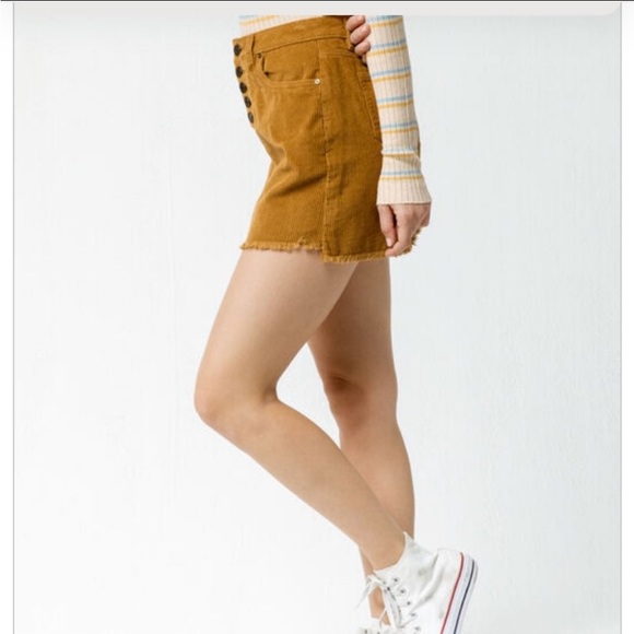 Indigo Rein Half Button Front Corduroy mini skirt Sz 3 / 26” - Picture 3 of 4